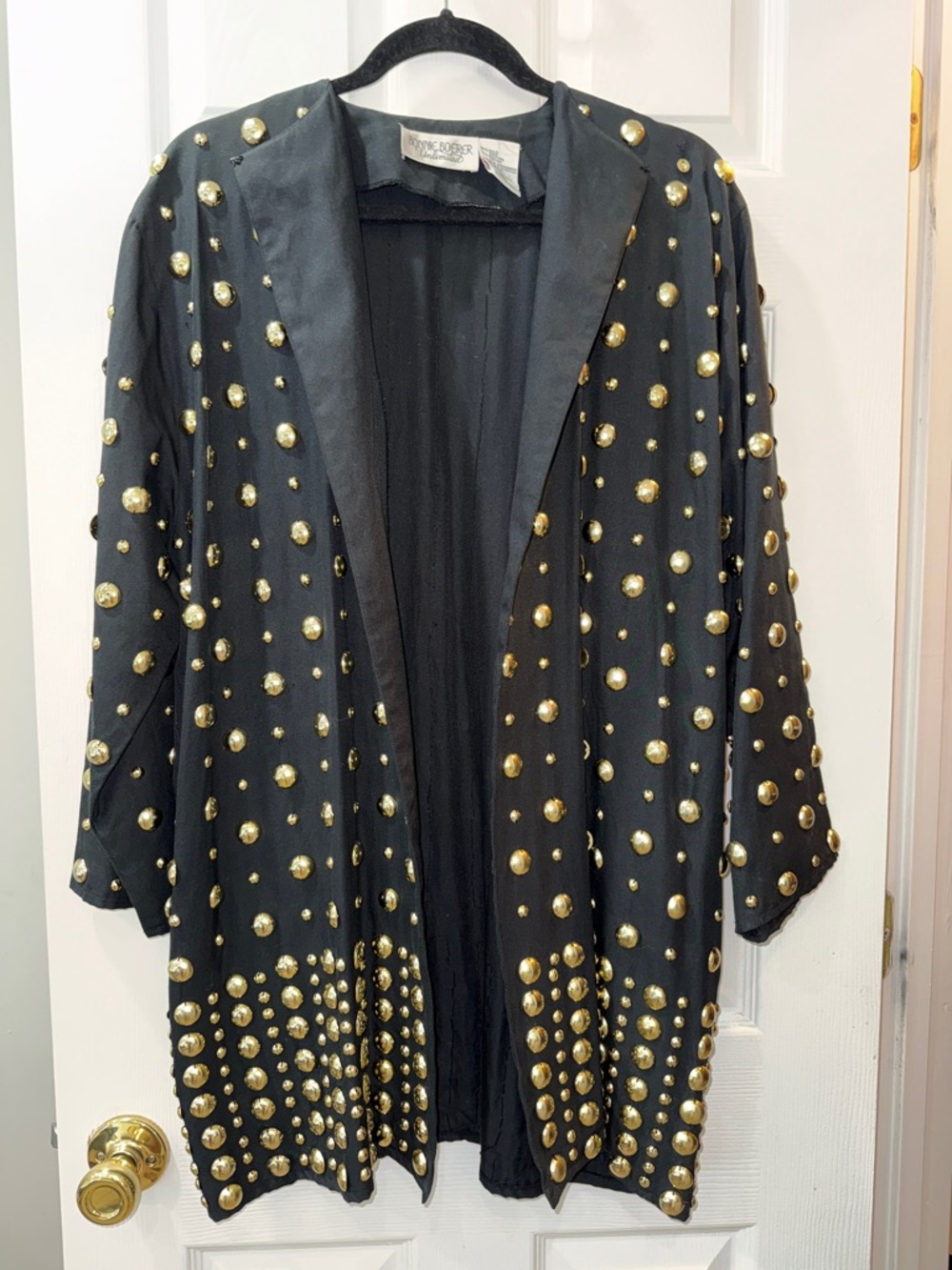 Black Vintage Bonnie Boerer Unlimited longline blazer.